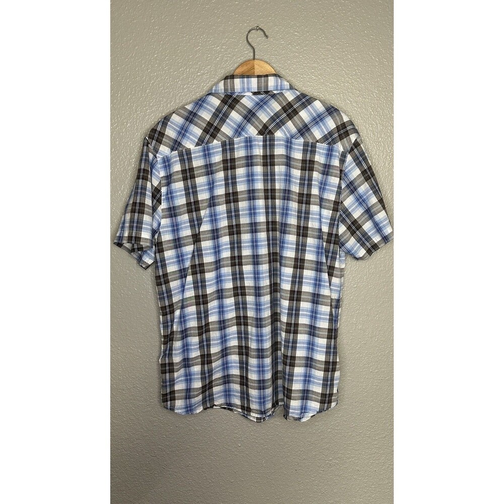 Walt DISNEY World RESORT Pearl Snap Mickey Mouse Surf Mens Shirt Blue Plaid L - Picture 4 of 5